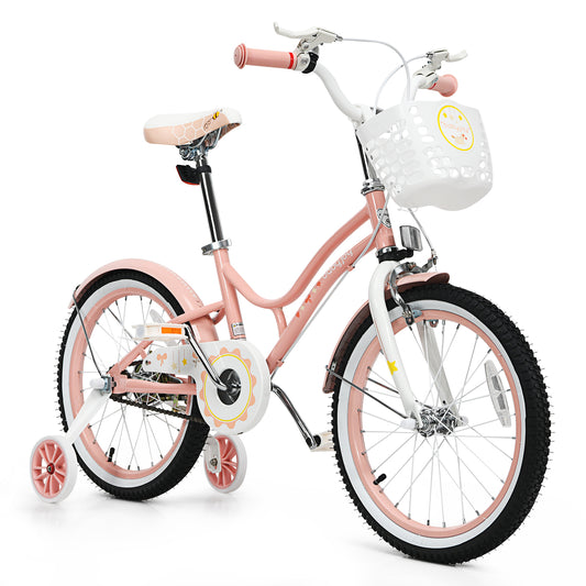 Infans 18 inch Kids Bike Toddlers Adjustable Freestyle Bicycle w/ Training Wheels