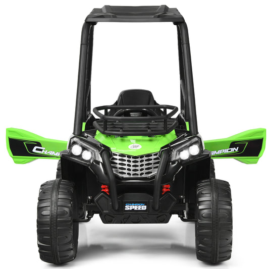 Infans 12V Kids Ride On UTV Truck RC Electric Car w/MP3 & Light Green