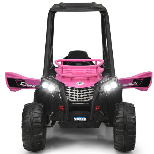 Infans 12V Kids Ride On UTV Truck RC Electric Car w/MP3 & Light Pink