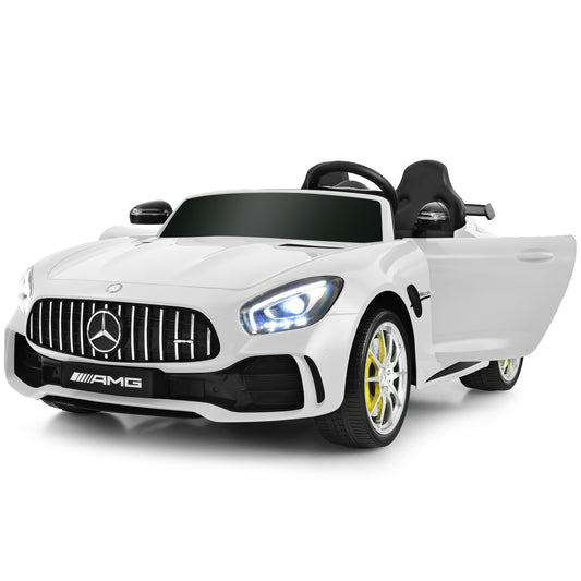 Infans 2 Seater 12V Kids Ride On Car Mercedes Benz AMG GTR w/Remote & LED Lights White
