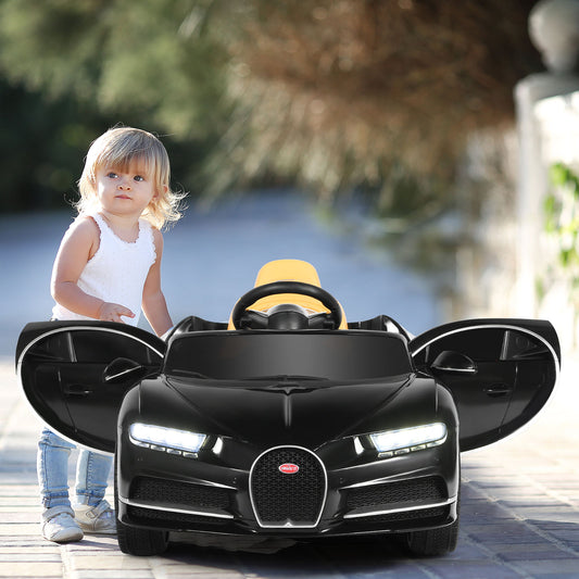 Infans 12V Licensed Bugatti Chiron Kids Ride On Car RC w/Storage Box&MP3 Black