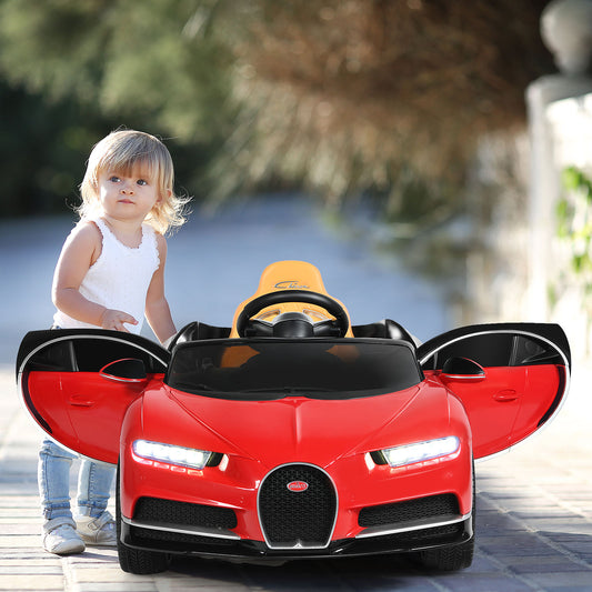 Infans 12V Licensed Bugatti Chiron Kids Ride On Car RC w/Storage Box&MP3 Red
