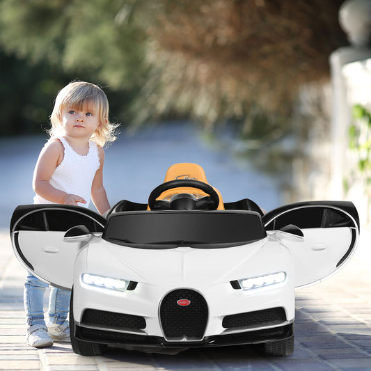 Infans 12V Licensed Bugatti Chiron Kids Ride On Car RC w/Storage Box&MP3 White