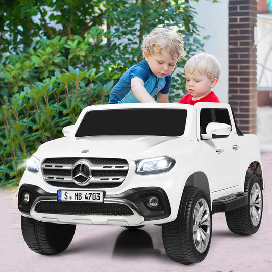 Infans 12V 2-Seater Kids Ride On Car Licensed Mercedes Benz X Class RC w/ Trunk White