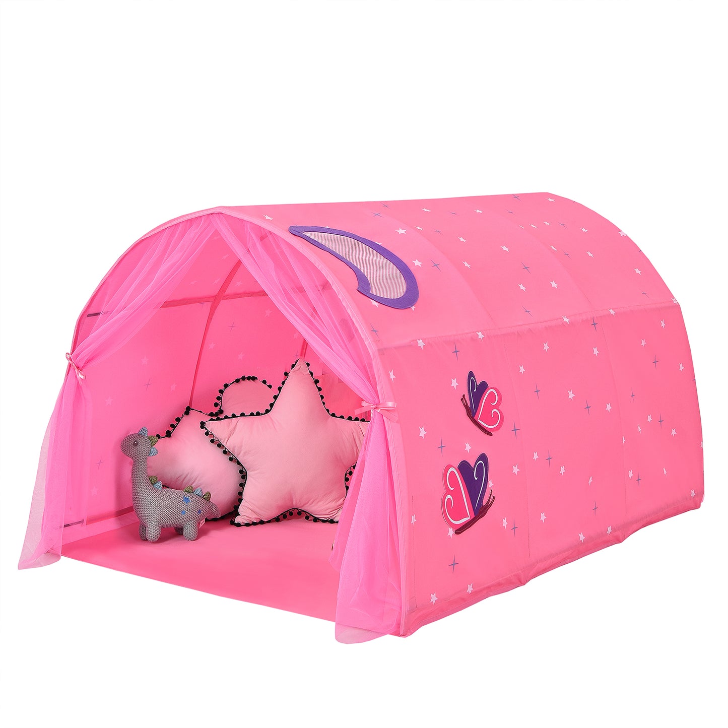 Infans Kids Bed Tent Play Tent Portable Playhouse Twin Sleeping w/ Carry BagPink