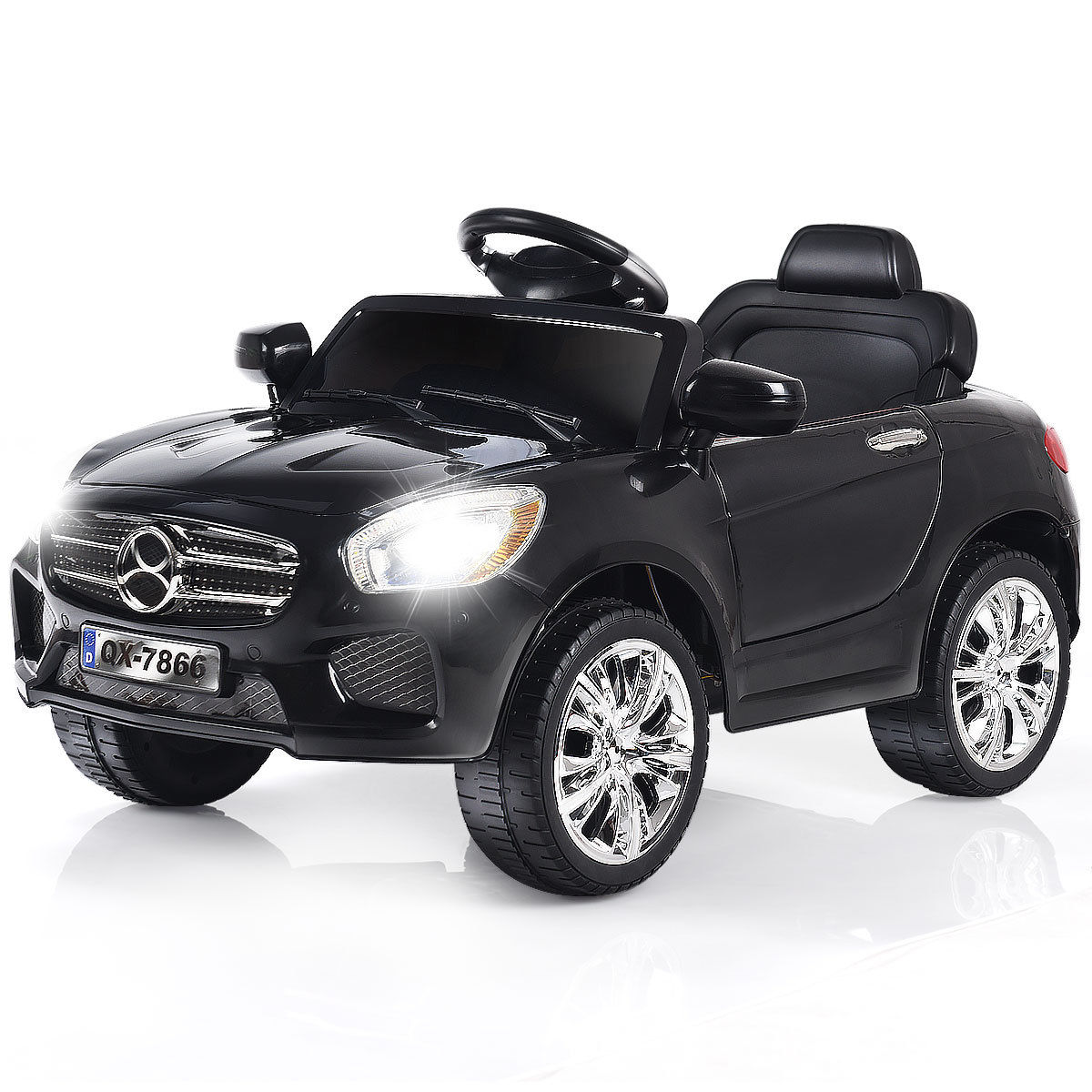 Infans 6V Kids Ride On Car RC Remote Control Battery Powered LED Lights Christmas GiftBlack