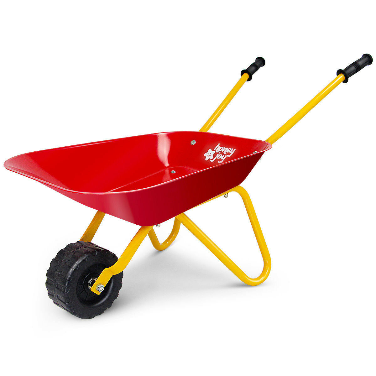Infans Kids Metal Wheelbarrow Children's Size Outdoor Garden Backyard Play Toy Red
