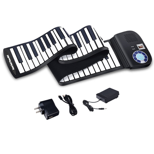 Infans 88 Key Electronic Roll Up Piano Keyboard Silicone Rechargeable w/PedalBlack