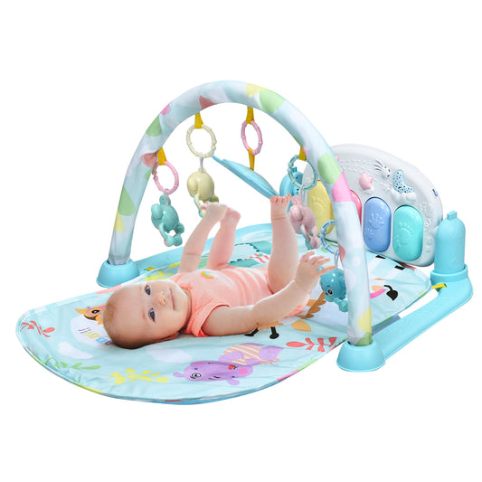 Infans Baby Gym Play Mat 3 in 1 Fitness Music and Lights Fun Piano Activity Center Blue