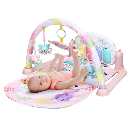 Infans Baby Gym Play Mat 3 in 1 Fitness Music and Lights Fun Piano Activity Center Pink