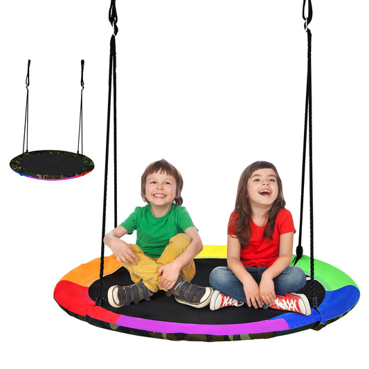 Infans 40inch Flying Saucer Tree Swing for Kids Round Tree Swing for Outdoor Camo Green