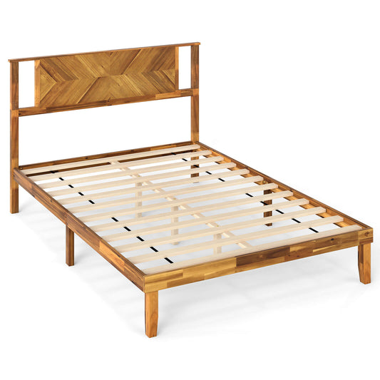 Infans Full Size Bed Frame w/Headboard Under-Bed Space No Box Spring Needed