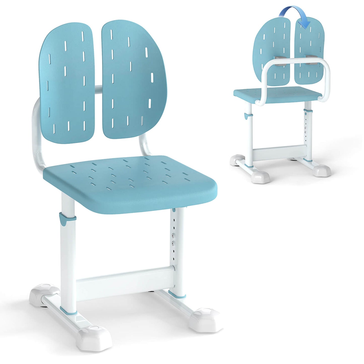 Infans Kids Desk Chair with Adaptive Double Backrest, Adjustable Height, Breathable SeatBlue