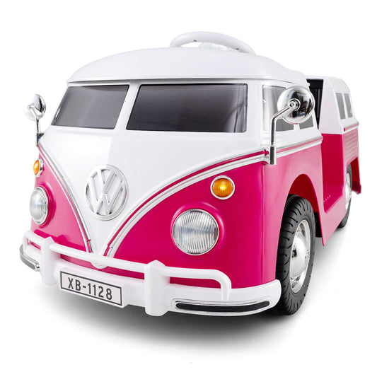Infans Licensed Volkswagen Ride-on Bus with Cup Holder, LED Headlights, Music and HornPink