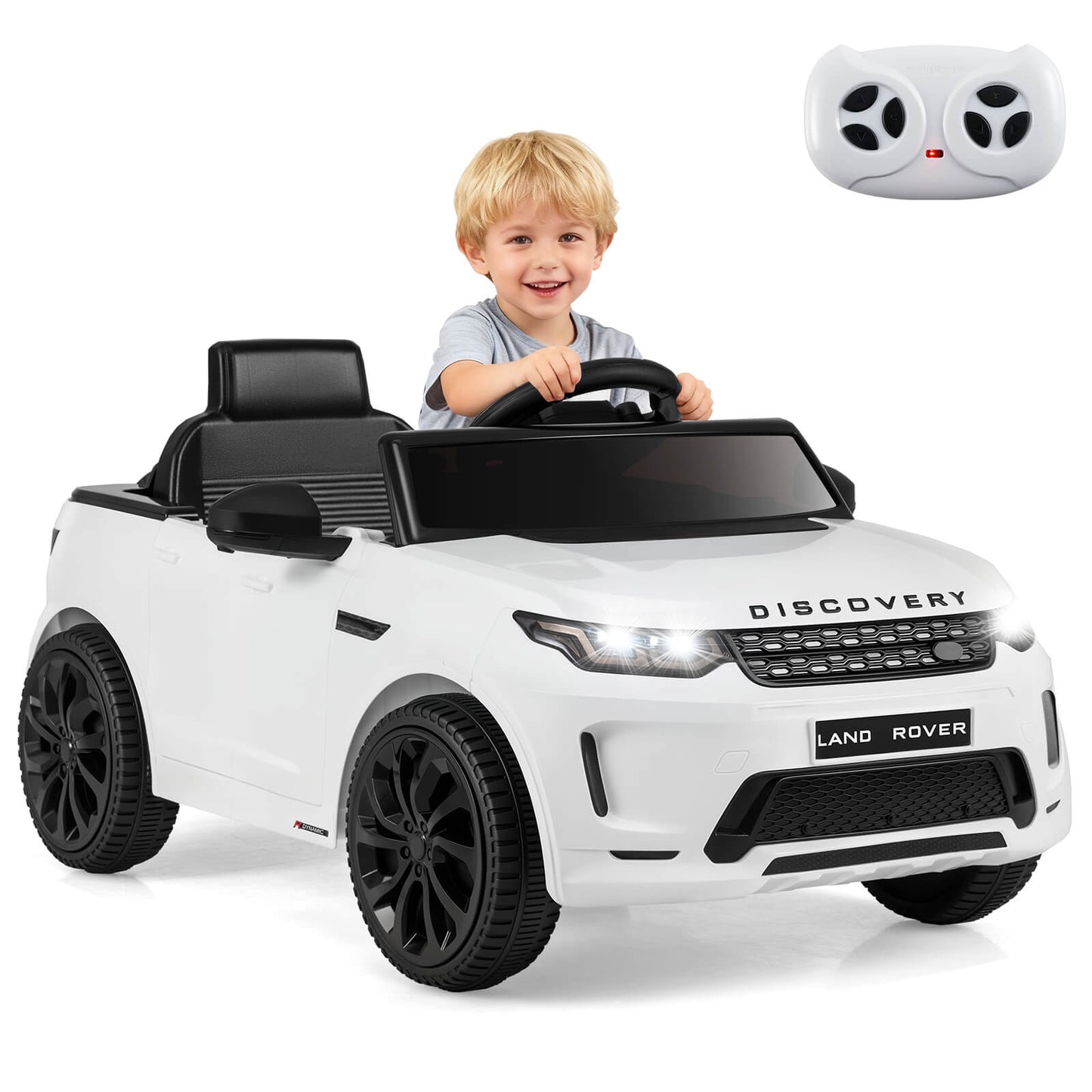 Infans Licensed Land Rover Kids Ride on Car with Remote Control, LED Lights, Music, HornWhite