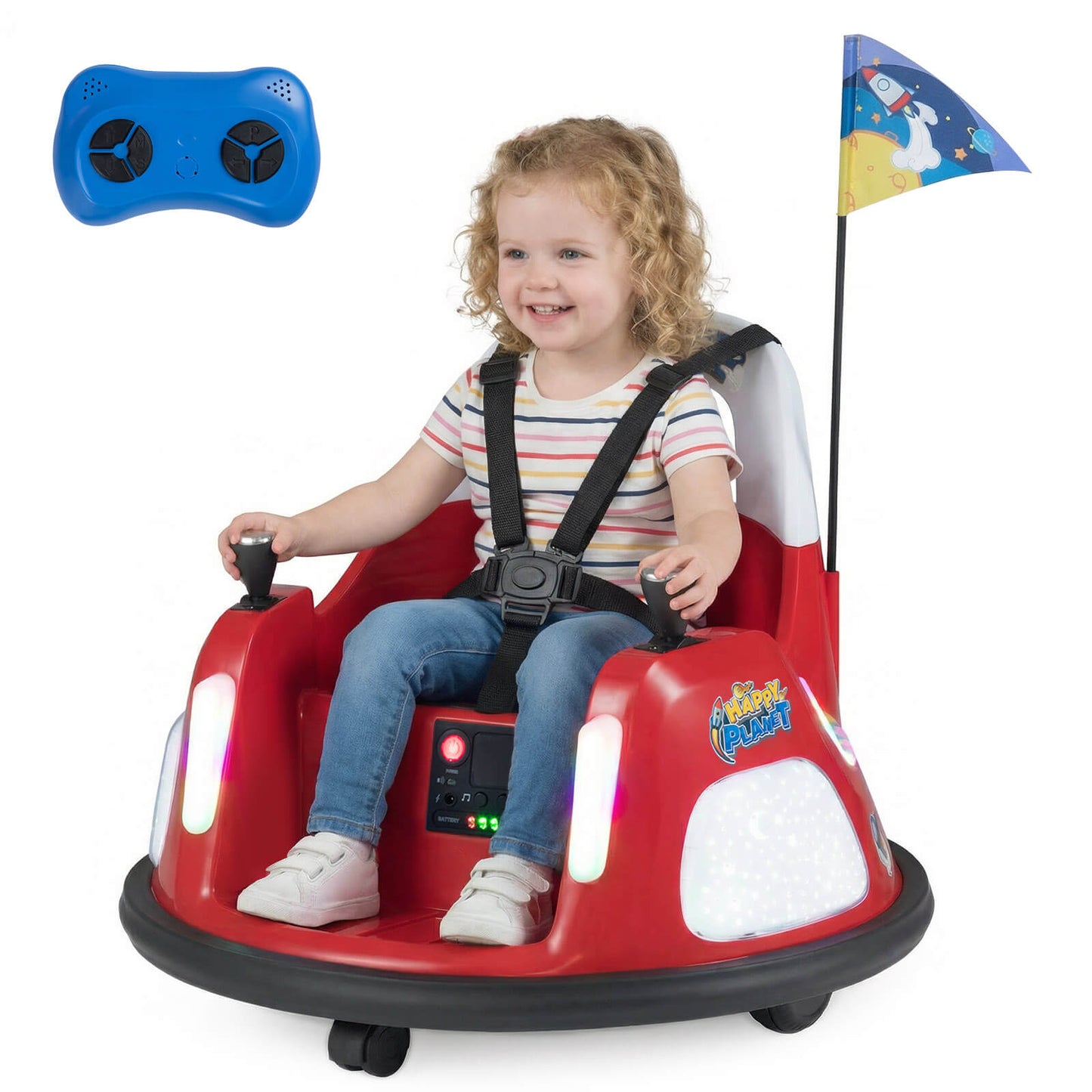 Infans 12V Kids Bumper Car,360¡ã Spin & Remote.Battery-Powered,for 1.5-6 ages.Red
