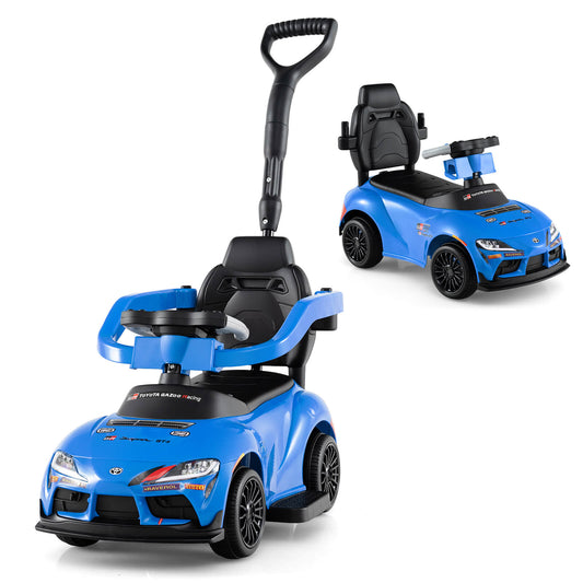 Infans Toyota Licensed Ride on Push Car with Parent-Control Handle Music Safety GuardrailBlue