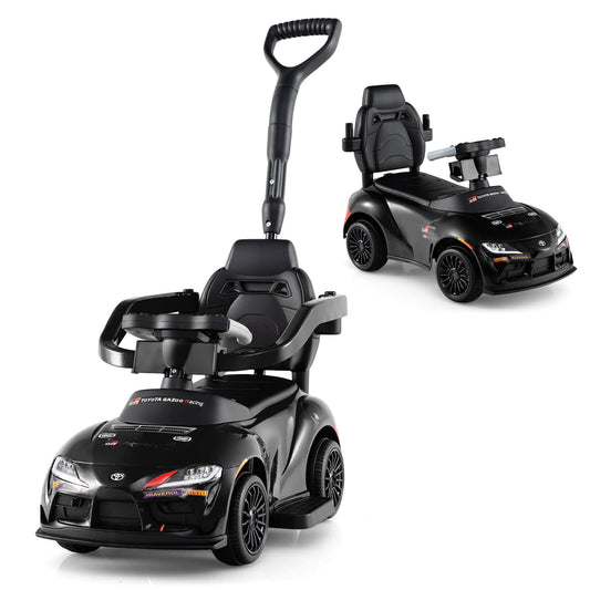 Infans Toyota Licensed Ride on Push Car with Parent-Control Handle Music Safety GuardrailBlack