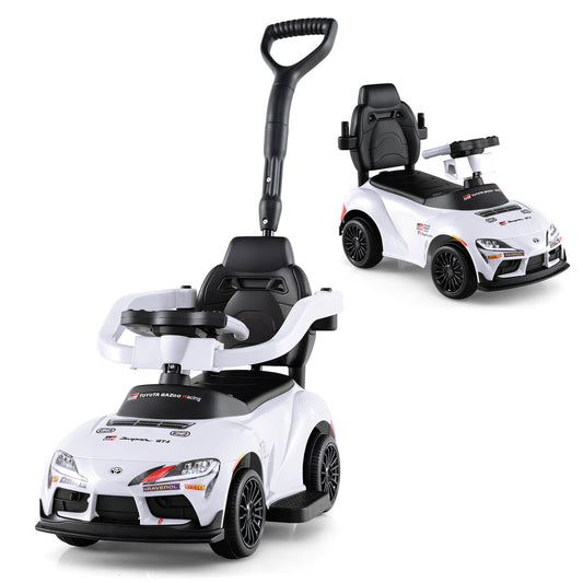 Infans Toyota Licensed Ride on Push Car with Parent-Control Handle Music Safety GuardrailWhite