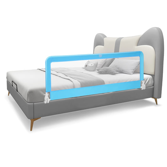 Infans 59inch Breathable Baby Children Toddlers Bed Rail Guard Safety Swing Down Blue