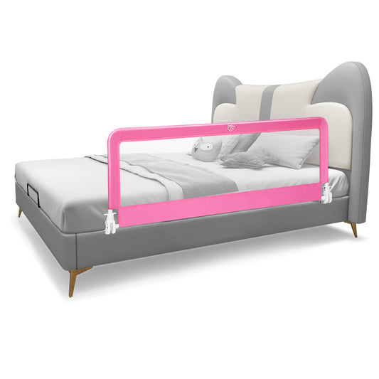 Infans 59inch Breathable Baby Children Toddlers Bed Rail Guard Safety Swing Down Pink
