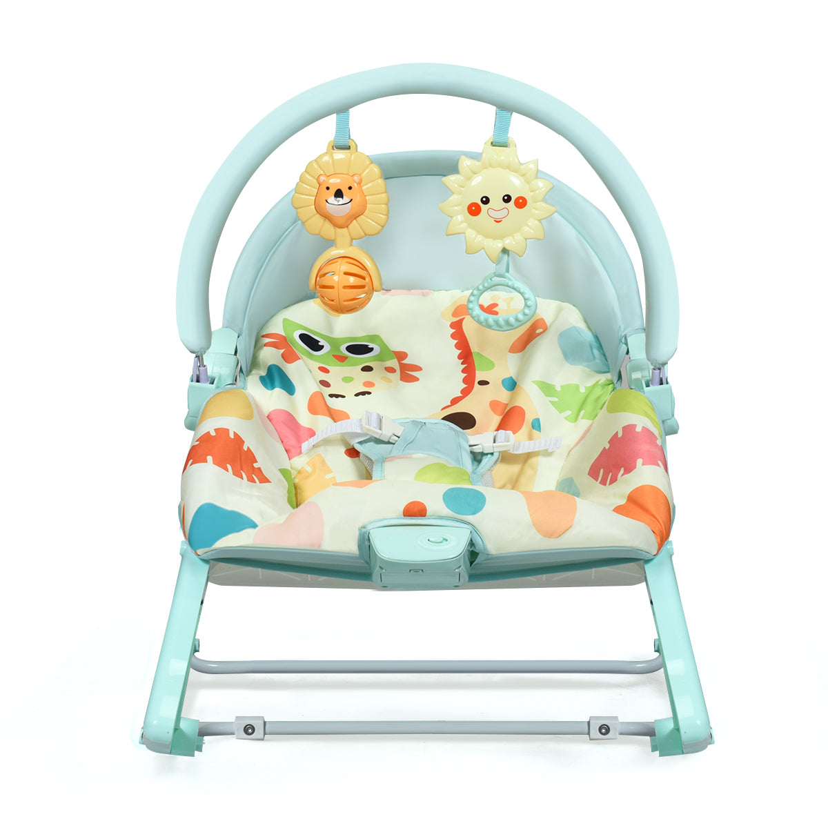 Infans Baby Bouncer & Rocker Infant Adjustable Swing w/ Awning & Music Green