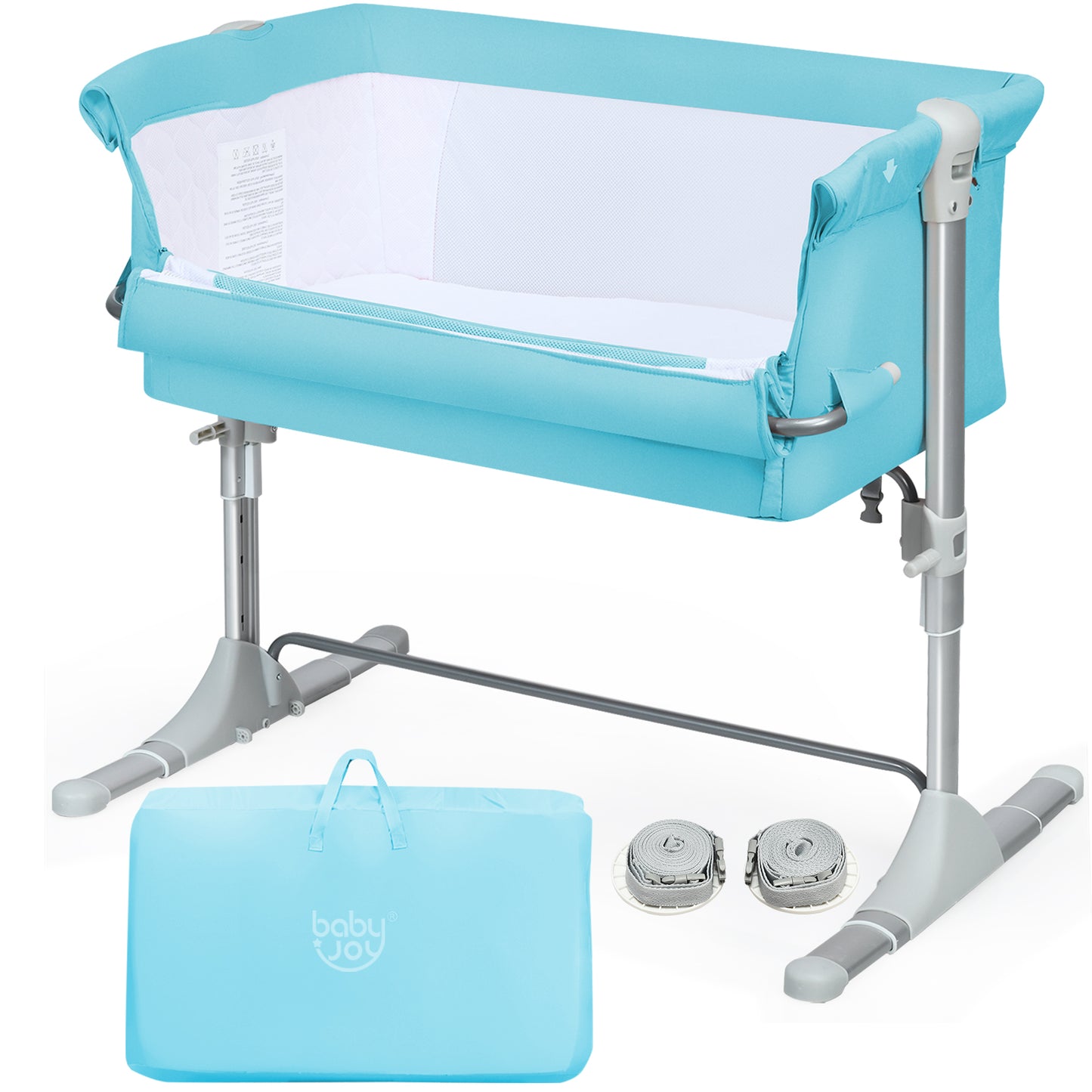 Infans Portable Baby Bedside Bassinet Infant Travel Bassinet Crib W/Carrying Bag Green