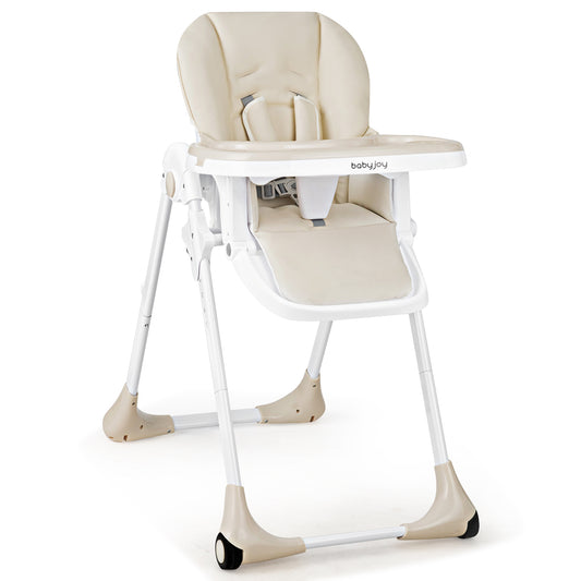 Infans Baby Foldable Convertible High Chair Adjustable Height Recline Beige