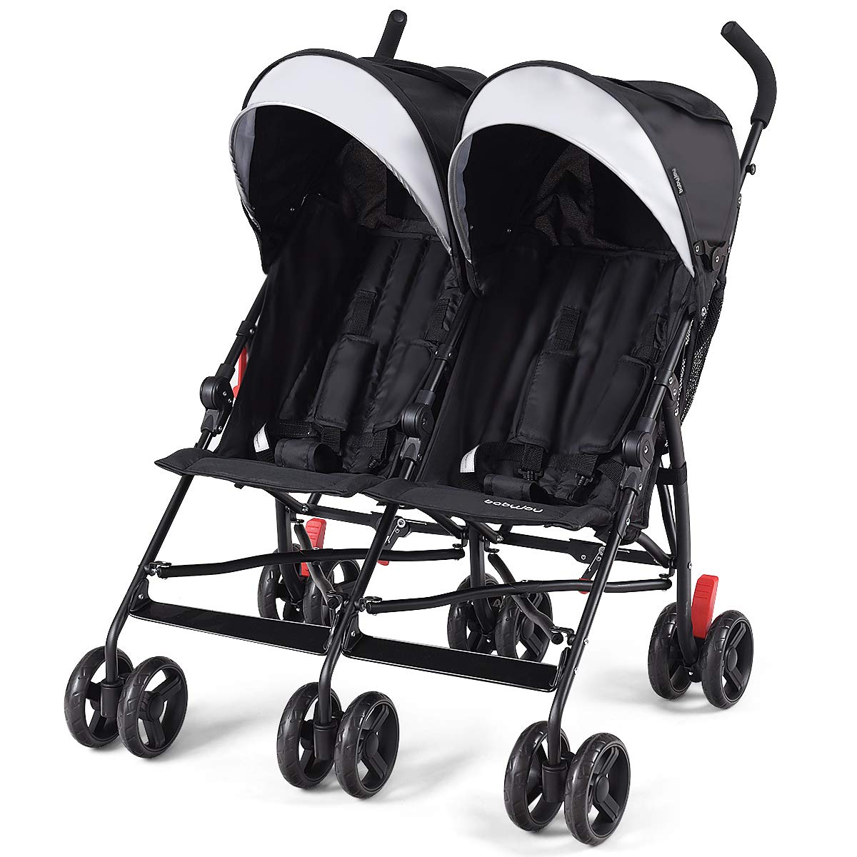Infans Foldable Twin Baby Double Stroller Kids Ultralight Umbrella Stroller Pushchair