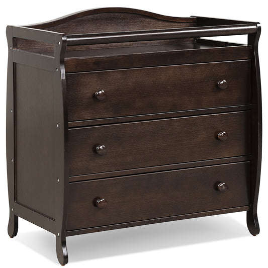 Infans 3 Drawer Baby Changing Table Infant Diaper Changing Station w/ Safety Belt Brown