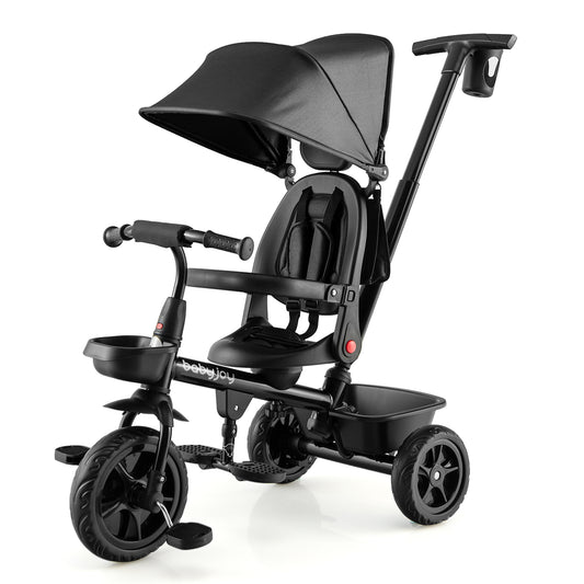 Infans 4-in-1 Toddler Tricycle Reversible Baby Trike W/ Height Adjustable Push Handle