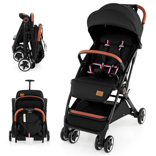 Infans Lightweight Baby Stroller Aluminium Frame withNet for Travel BlackBlack