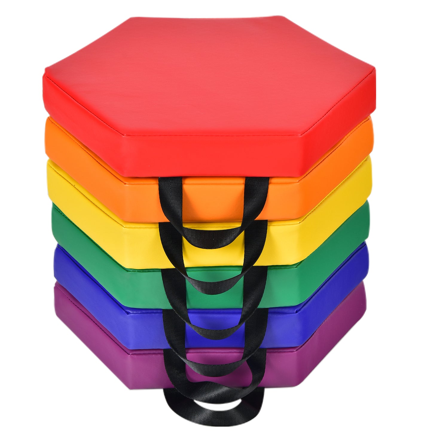 Infans 6 PCS Hexagon Toddler Floor Cushions Classroom Seating w/Handles Multifunction