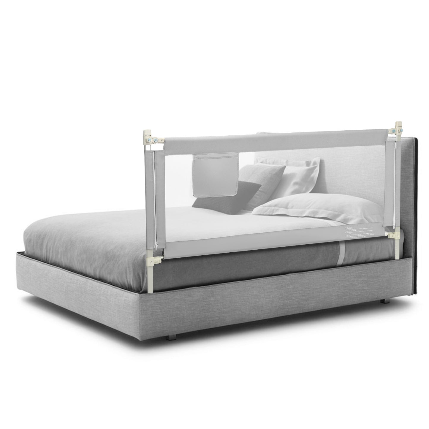 Infans 69.5inch Bed Rails for Toddlers Vertical Lifting Baby Bed Rail Guard with Lock Grey