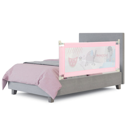 Infans 57inch Bed Rails for Toddlers Vertical Lifting Baby Bedrail Guard with Lock Pink