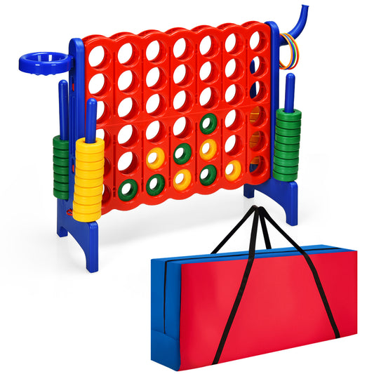 Infans 4 in A Row Jumbo 4-to-Score Game Set W/Storage Carrying Bag for Kids AdultRed/Blue