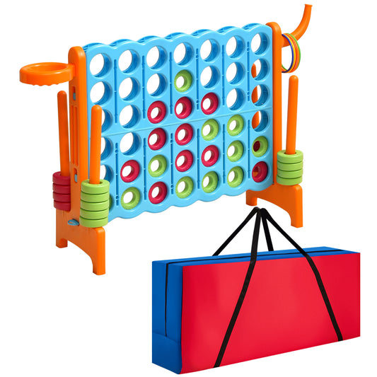 Infans 4 in A Row Jumbo 4-to-Score Game Set W/Storage Carrying Bag for Kids AdultBlue/Orange