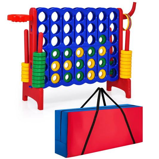 Infans 4 in A Row Jumbo 4-to-Score Game Set W/Storage Carrying Bag for Kids AdultBlue/Red