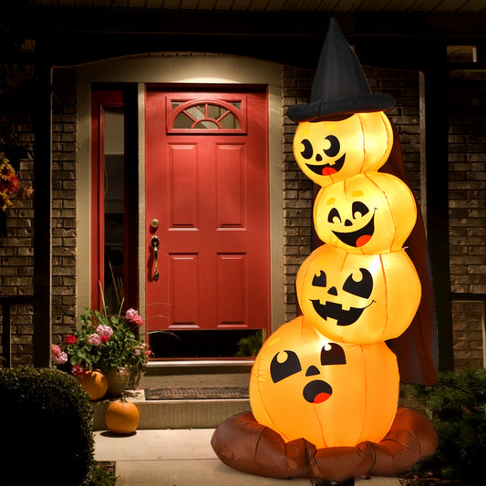 Infans 7 FT Halloween Inflatable Pumpkin Combo Blow up Pumpkins w/ Witch?¡¥s Hat