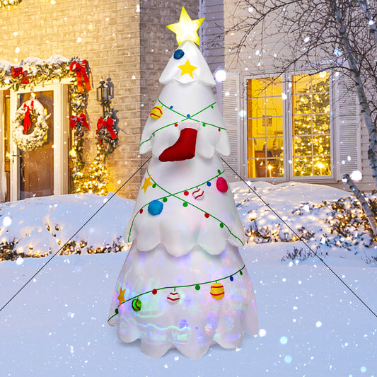 Infans 8FT Inflatable Christmas Tree Blow up Holiday Decoration w/ Rotating & LED Light