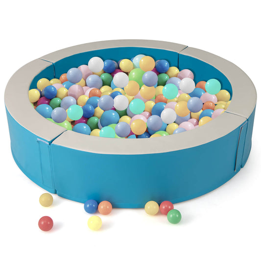Infans 44.5inch x 10inch Baby Ball Pit Detachable Foam Ball Pit with 50 Colorful Ocean BallsBlue