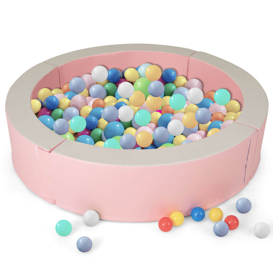 Infans 44.5inch x 10inch Baby Ball Pit Detachable Foam Ball Pit with 50 Colorful Ocean BallsPink