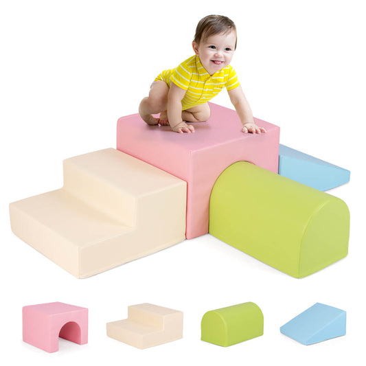Infans Kids Climb and Crawl Activity Playset Blocks w/ Waterproof PU Cover EPE Foam