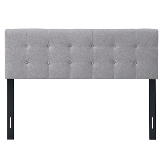 Infans Full/Queen Size Headboard Linen Fabric Upholstered Button Tufted Solid Wood LegGrey
