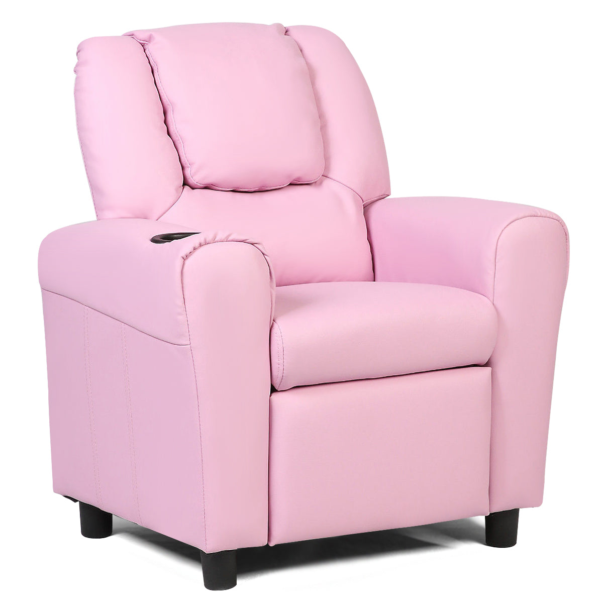 Infans Kids Sofa Recliner Couch Armchair W/Footrest Cup Holder Living Room Bedroom NewPink