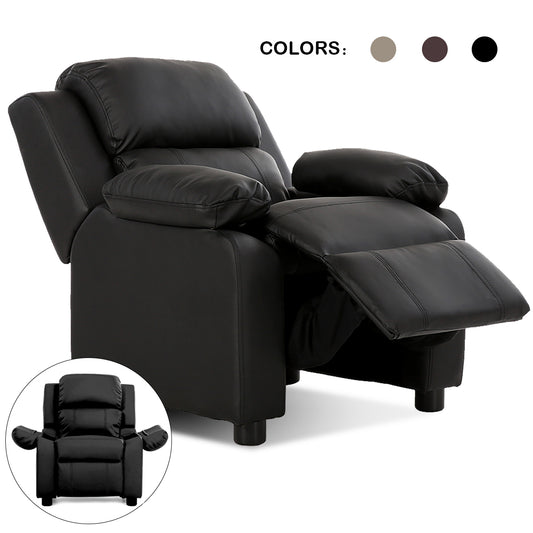 Infans Deluxe Padded Kids Sofa Armchair Recliner Headrest Children w Storage Arms