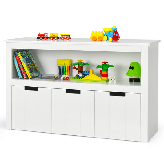 Infans Kid Toy Storage Cabinet 3 Drawer Chest w/Wheels Large Storage Cube Shelf