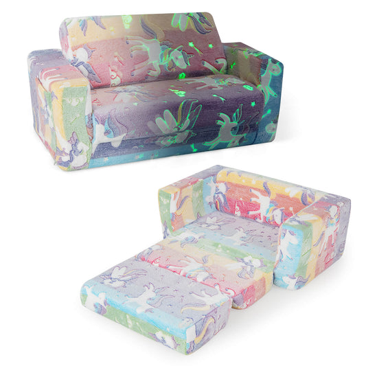 Infans 2-in-1 Flip Out Kid?¡¥s Sofa Chair Convertible Toddler Couch to Lounger