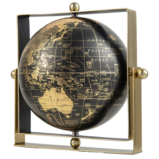 Infans Geographic 8 Inch 720?? Swivel World Globe w/Clear Printing Square Frame Desktop