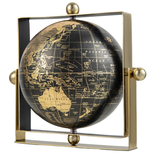 Infans Geographic 6 Inch 720?? Swivel World Globe w/Clear Printing Square Frame Desktop
